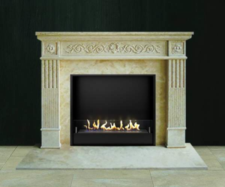 Биокамин в мраморном портале Firezo Marte