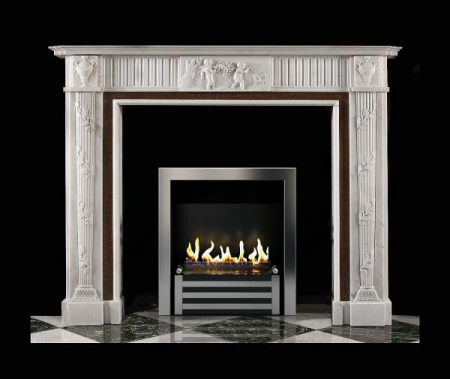 Биокамин в мраморном портале Firezo Capriccio